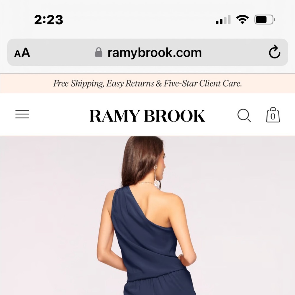 NWT Ramy Brooke one shoulder Lulu jumpsuit - Picture 2 of 6